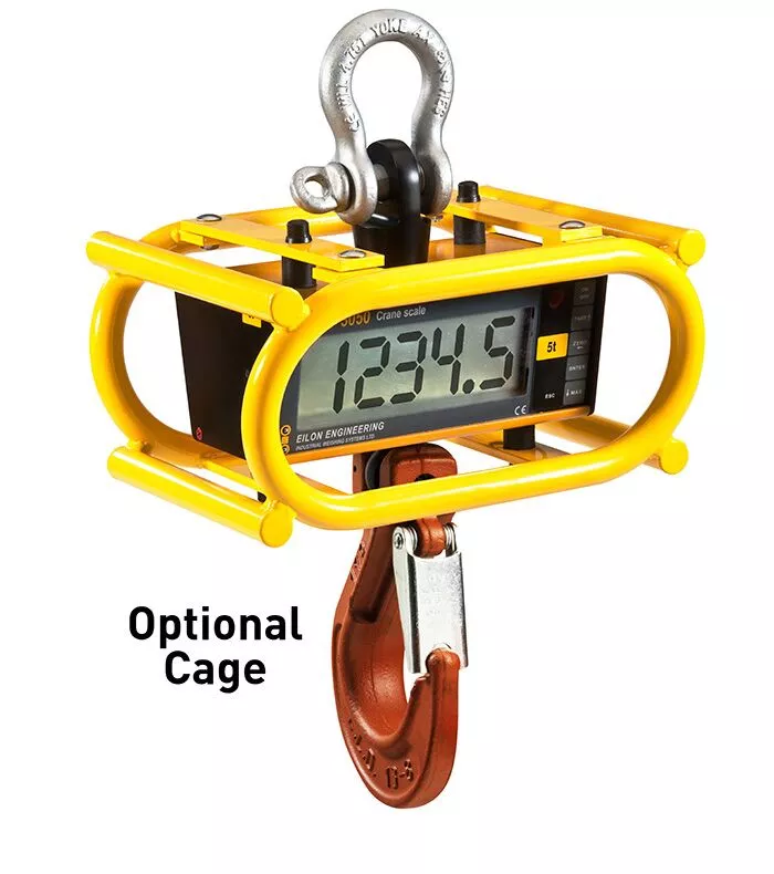 Ron 3050 crane scale with integrated 2” display and optional cage