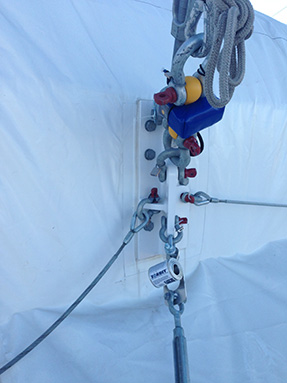 A load cell is installed on Cirque du Soleil's big top tent