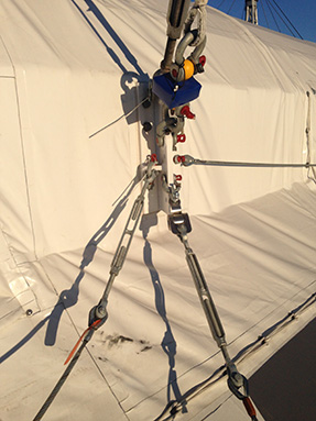 A load cell is installed on Cirque du Soleil's big top tent