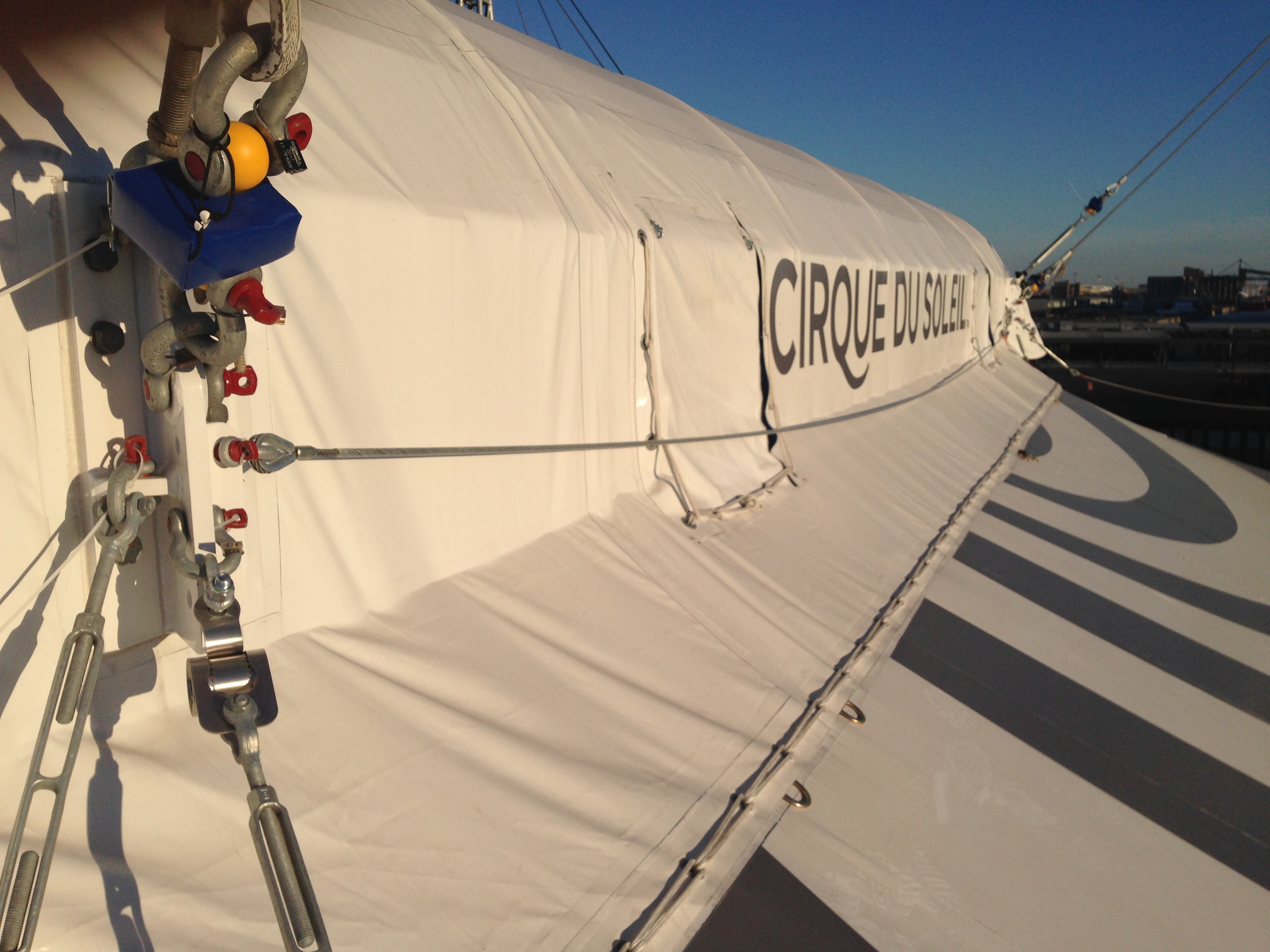 A load cell is installed on Cirque du Soleil's big top tent
